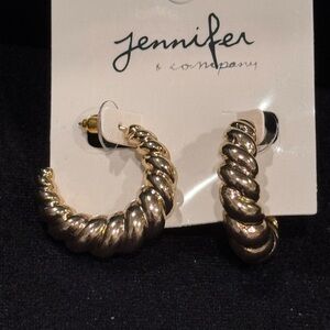 Gold Twisted Earrings 1 inch